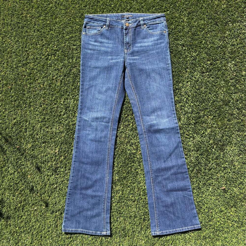 Daisy Fuentes Women's Blue Denim Bootcut Jeans with Flap Back Pockets